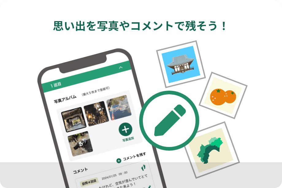 思い出や写真やコメントで残そう!